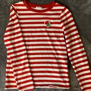 Red Striped Long Sleeved Shirt